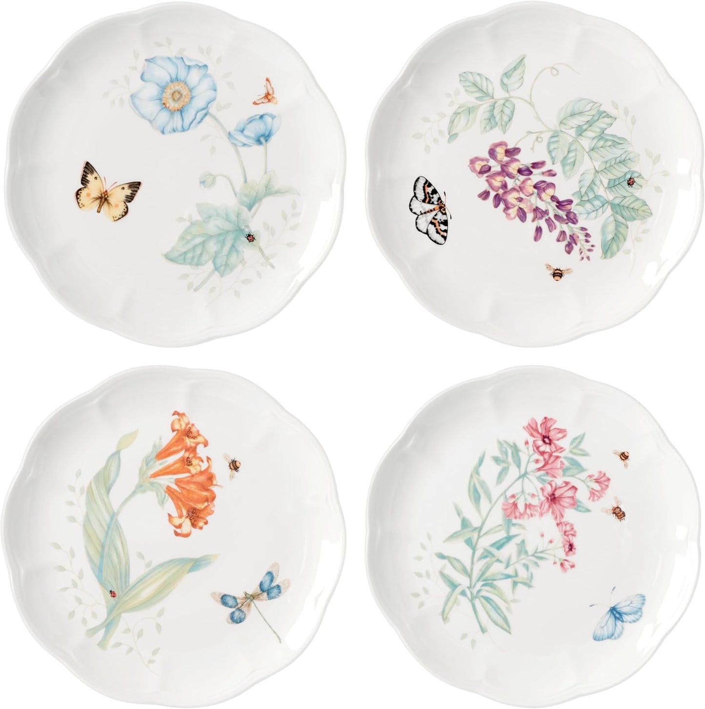 Lenox Butterfly Meadow 4-Piece Accent Plate Set for Every Occasion