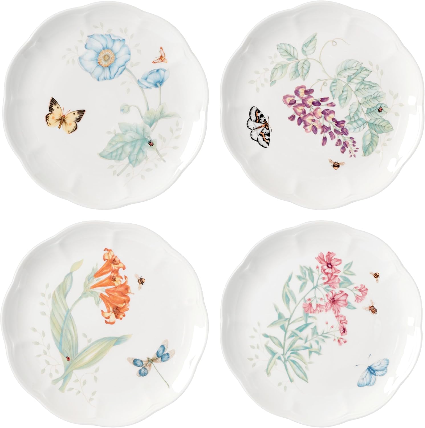 Lenox Butterfly Meadow 4-Piece Accent Plate Set for Every Occasion
