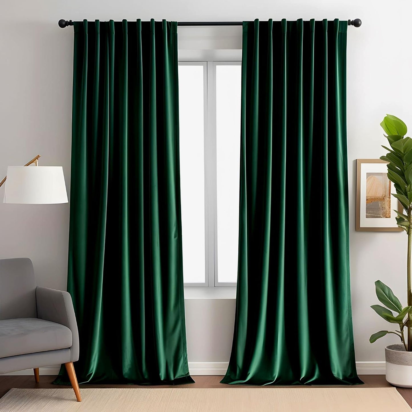Emerald Green Velvet Curtains for Living Room - Luxury Drapes