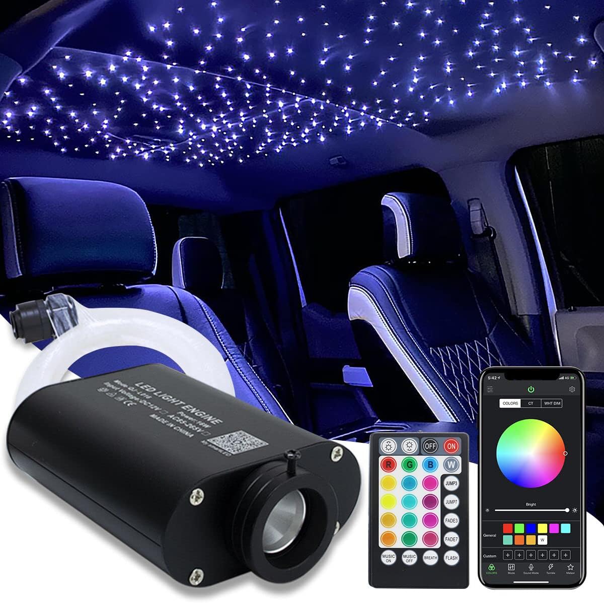 16W Fiber Optic Lights for Stunning Car and Home Decoration