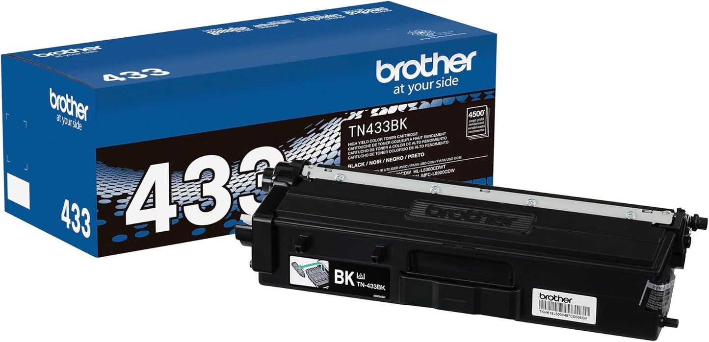 Brother TN433BK High Yield Black Toner - Genuine Quality!