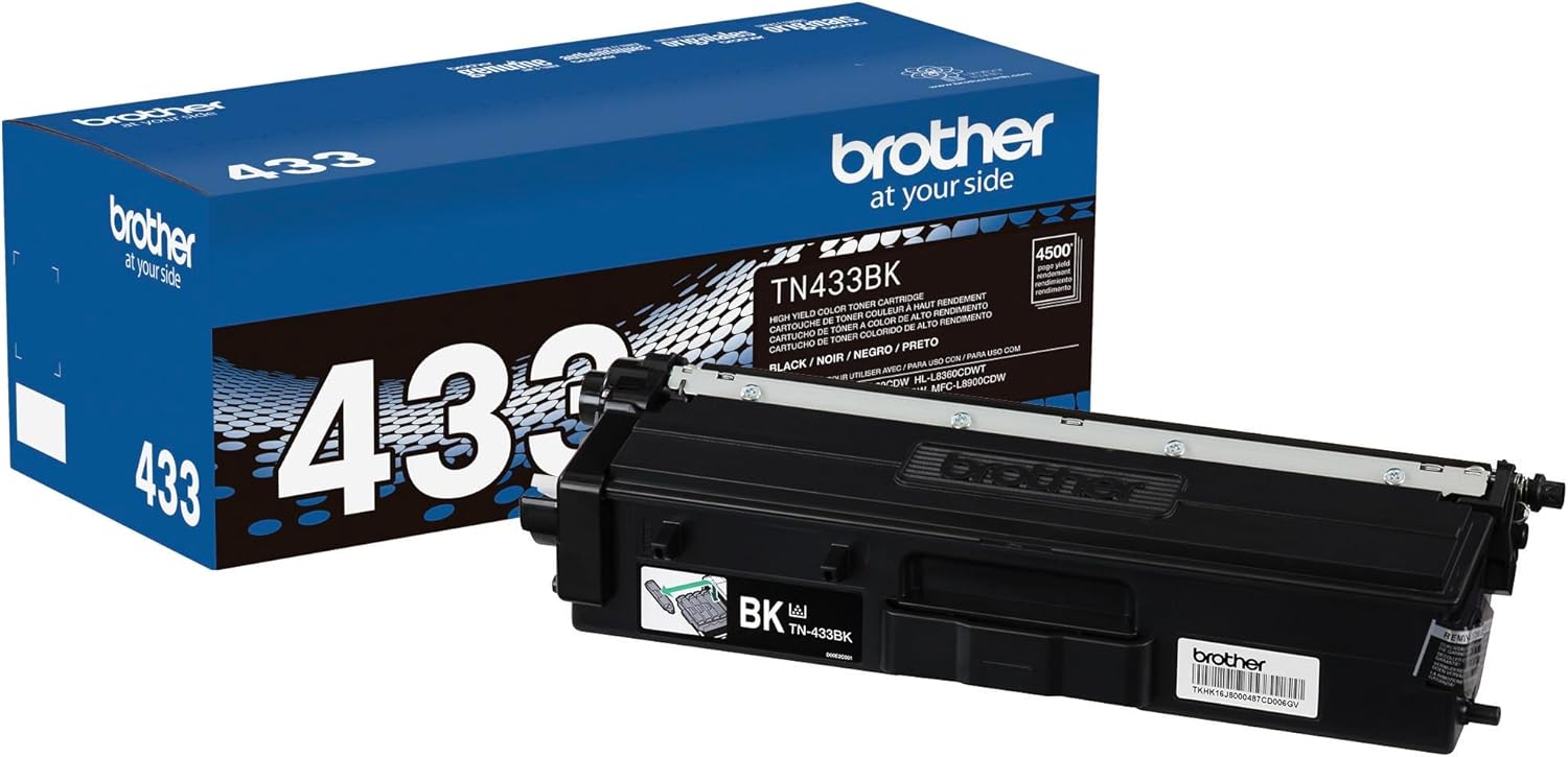 Brother TN433BK High Yield Black Toner - Genuine Quality!