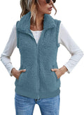 LOMON Womens Fuzzy Fleece Vest - Cozy Sherpa Layer for Cooler Days
