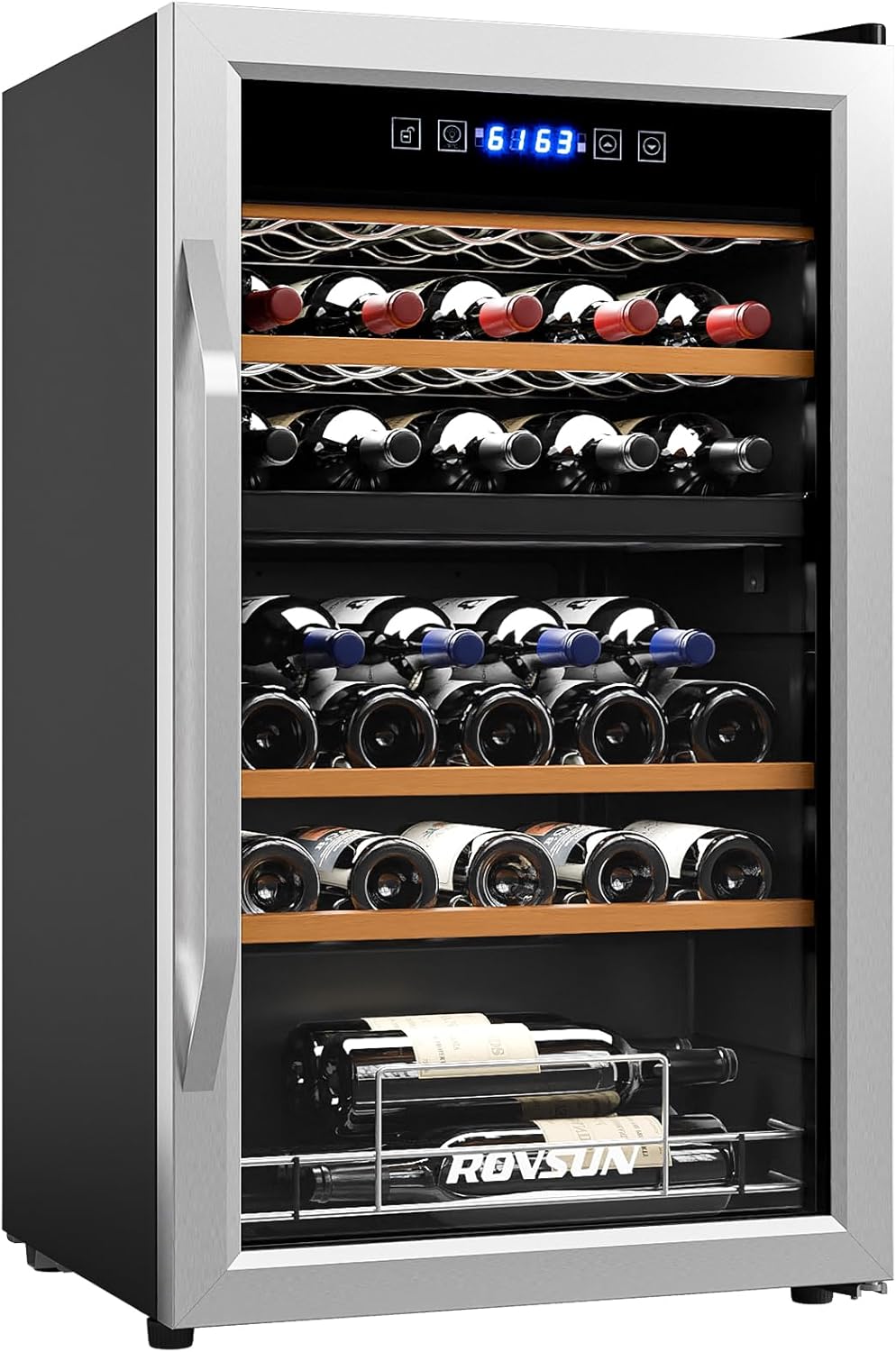 ROVSUN 33 Bottle Wine Fridge with Dual Zone Temperature Control