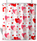 Love Shower Curtain Love Hearts 72x72 in - Romantic Pink and Red