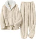 Women's Fluffy Coral Fleece Pajama Set - 2-Piece Warm Sleepwear