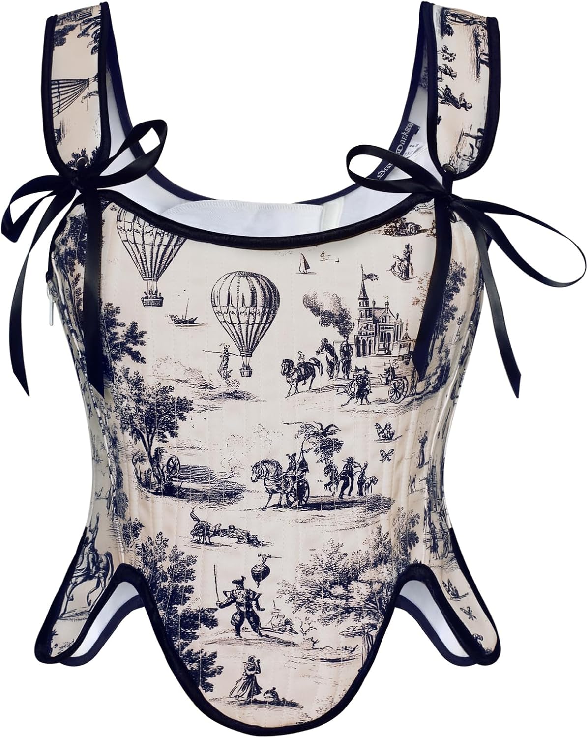 Renaissance Floral Lace Up Bodyshaper Corset Bustier Tops