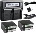 Kastar Fast LCD Charger + 2x Battery for Canon BP-970 BP-945 - High