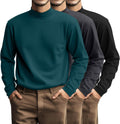 Riyiper Plus Size Men's Mock Turtleneck Shirt 3-Pack - Comfortable