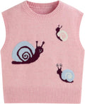 CIDER Womens Sweater Vest Knit Sleeveless Pear Graphic Tank - Cozy