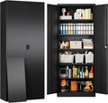 SISESOL Metal Storage Cabinet with 2 Doors and 6 Shelves