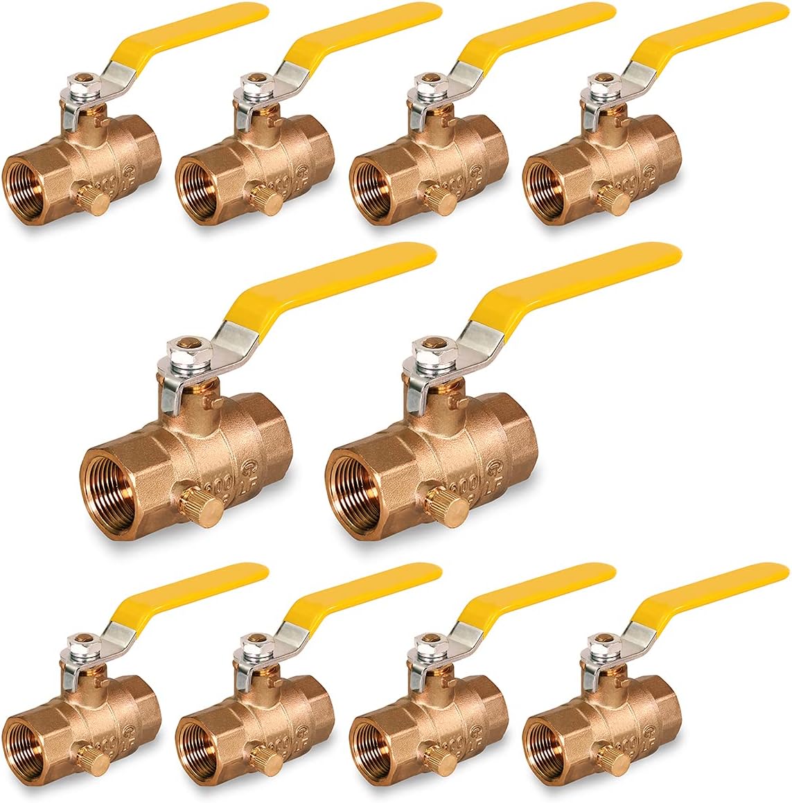 Midline Valve Premium Full Port Ball Valve with Drain 10 Pack