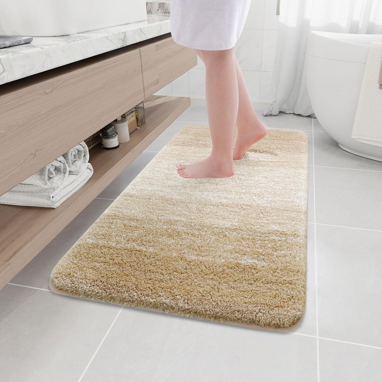 Arotive Microfiber Bathroom Rugs - Soft, Absorbent, Non-Slip Mats