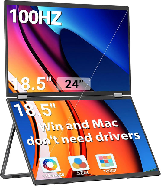 InnoView 18.5 115% sRGB Dual Monitor Stack