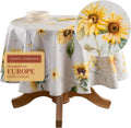 Round Cotton Tablecloth 63 in - European Watercolor Design Candice