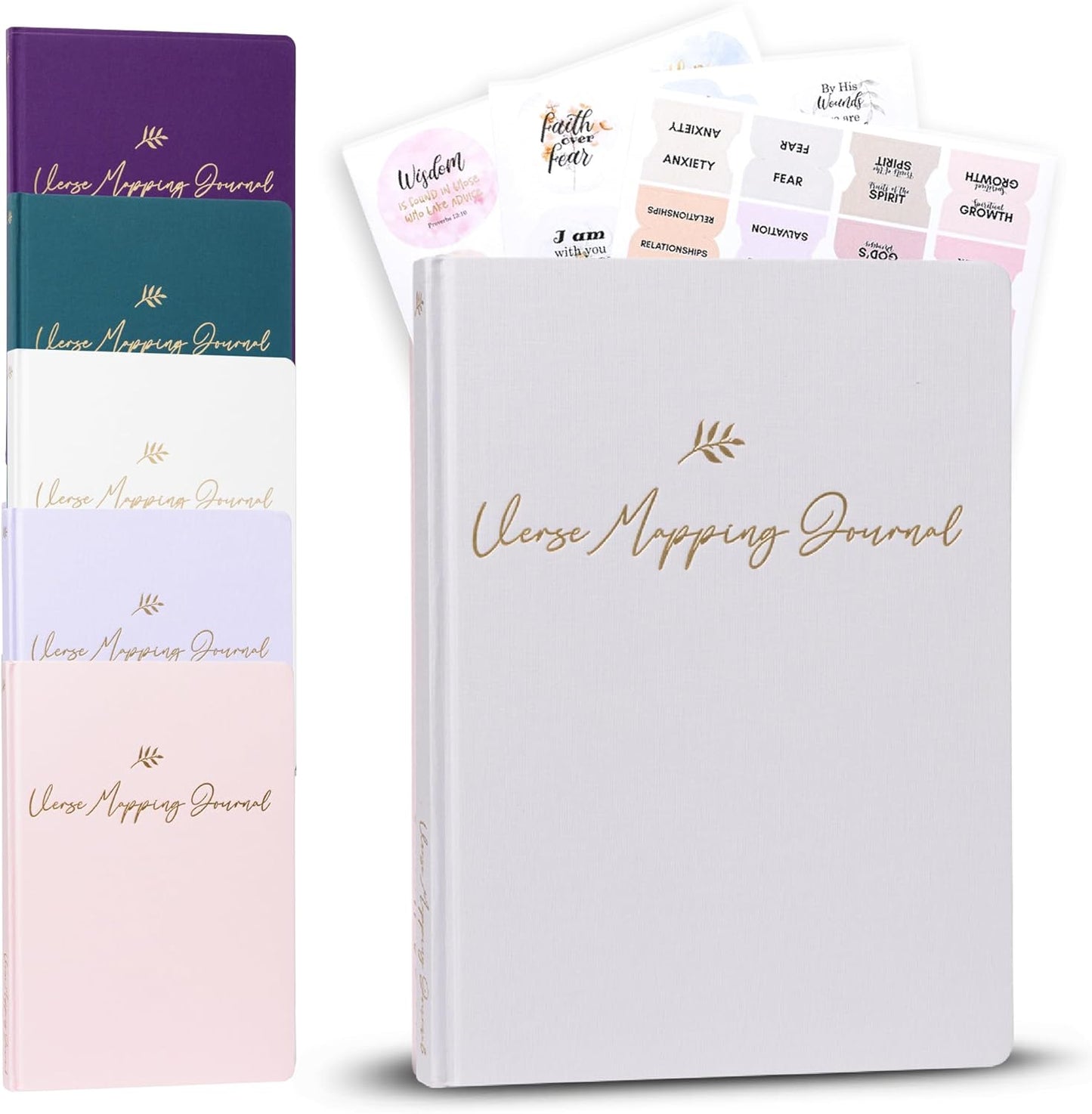 Linen Bible Verse Mapping Journal for Deep Faith Reflection
