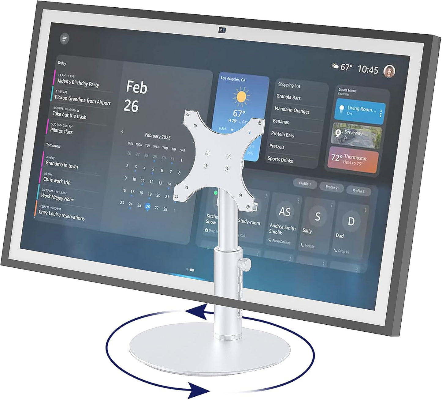 Rotatable Stand for Echo Show 21 and 15 with Adjustable Features