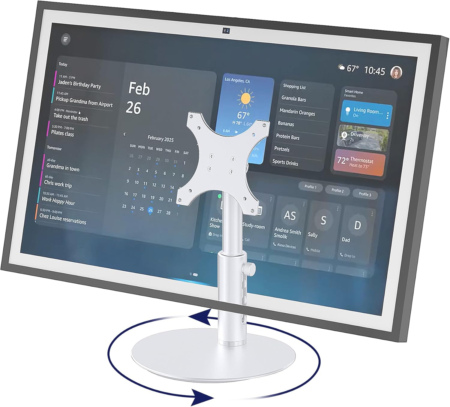 Rotatable Stand for Echo Show 21 and 15 with Adjustable Features