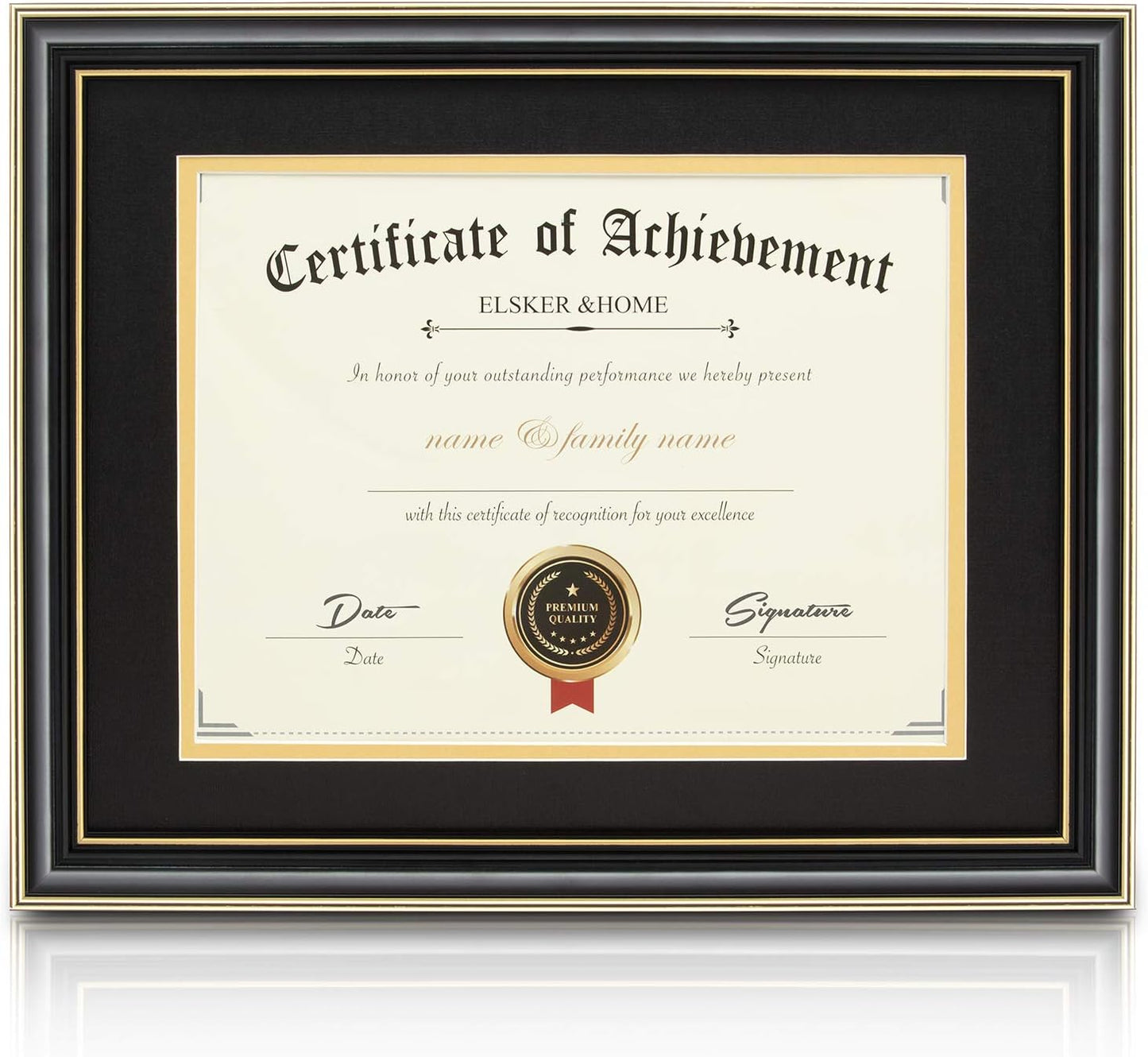 Elegant 8.5 x 11 Diploma Frame with Mat for Certificates