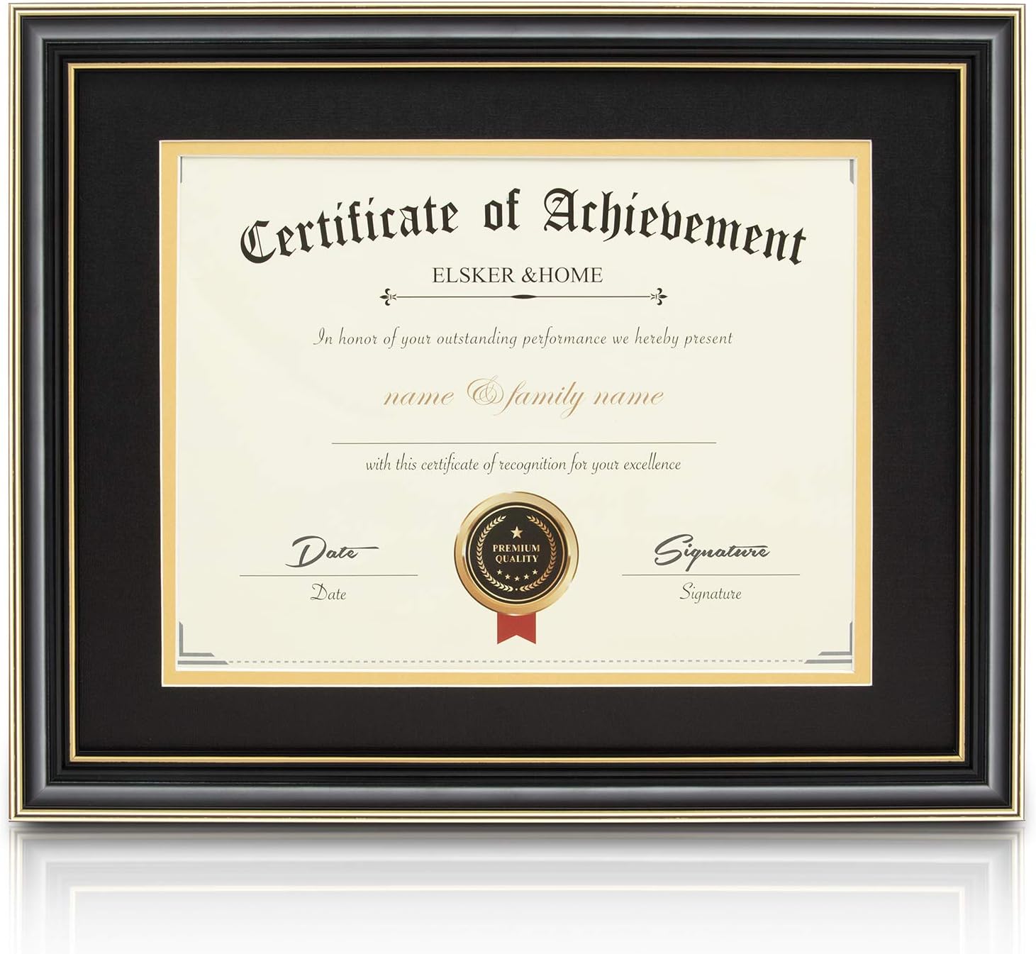 Elegant 8.5 x 11 Diploma Frame with Mat for Certificates