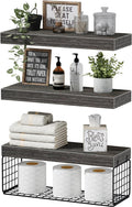 Bathroom Shelves Over Toilet Floating Shelf Set - Compact Farmhouse