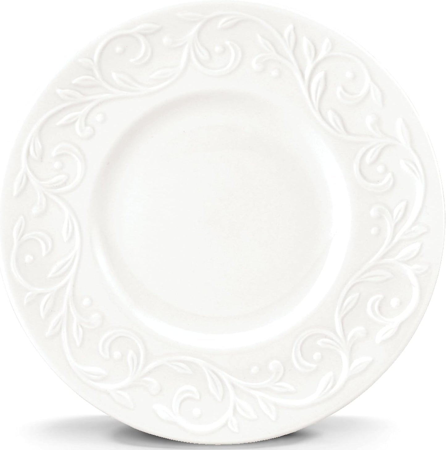 Lenox Opal Innocence Carved Dessert Plates Set of 4, White