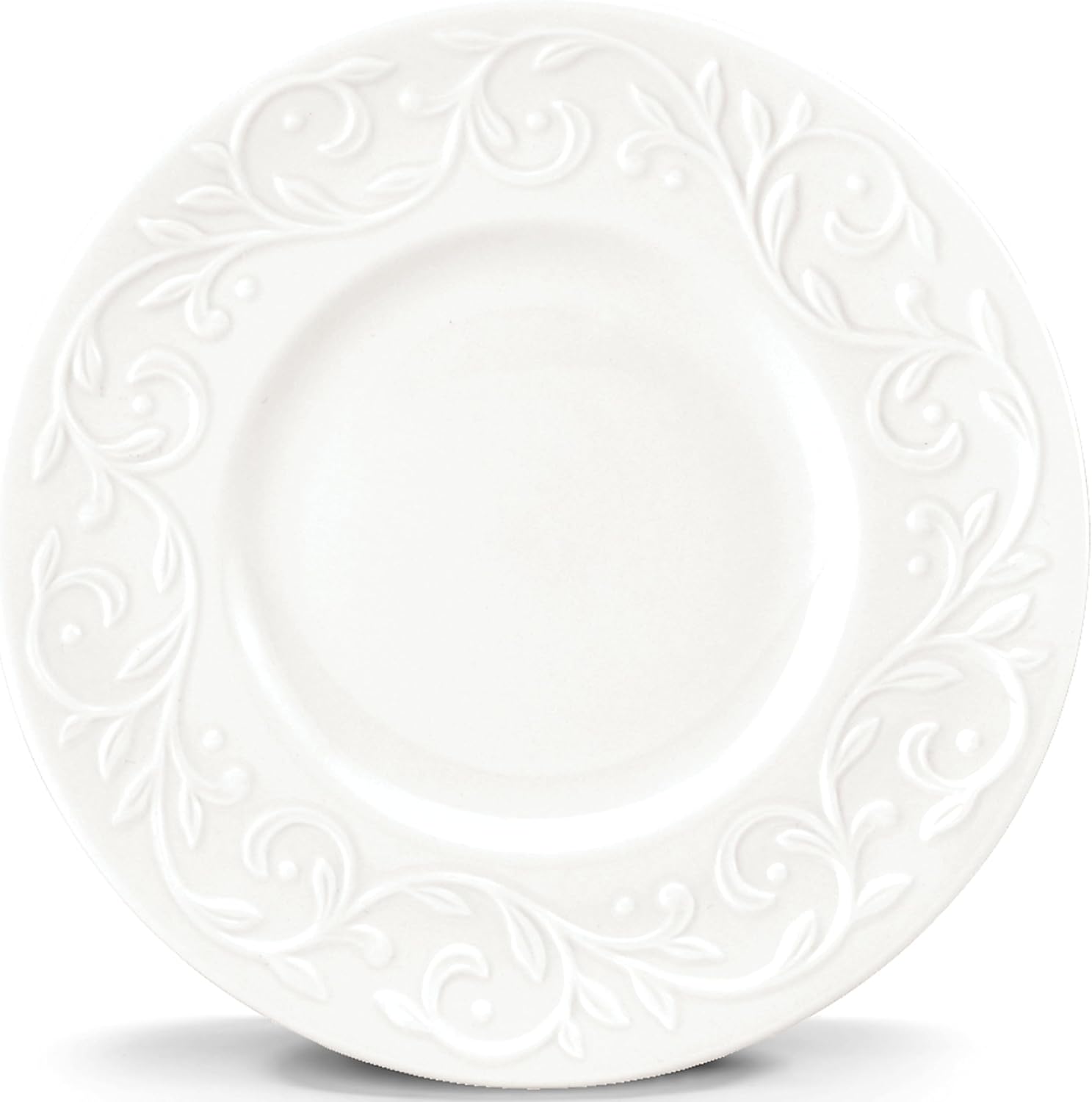 Lenox Opal Innocence Carved Dessert Plates Set of 4, White