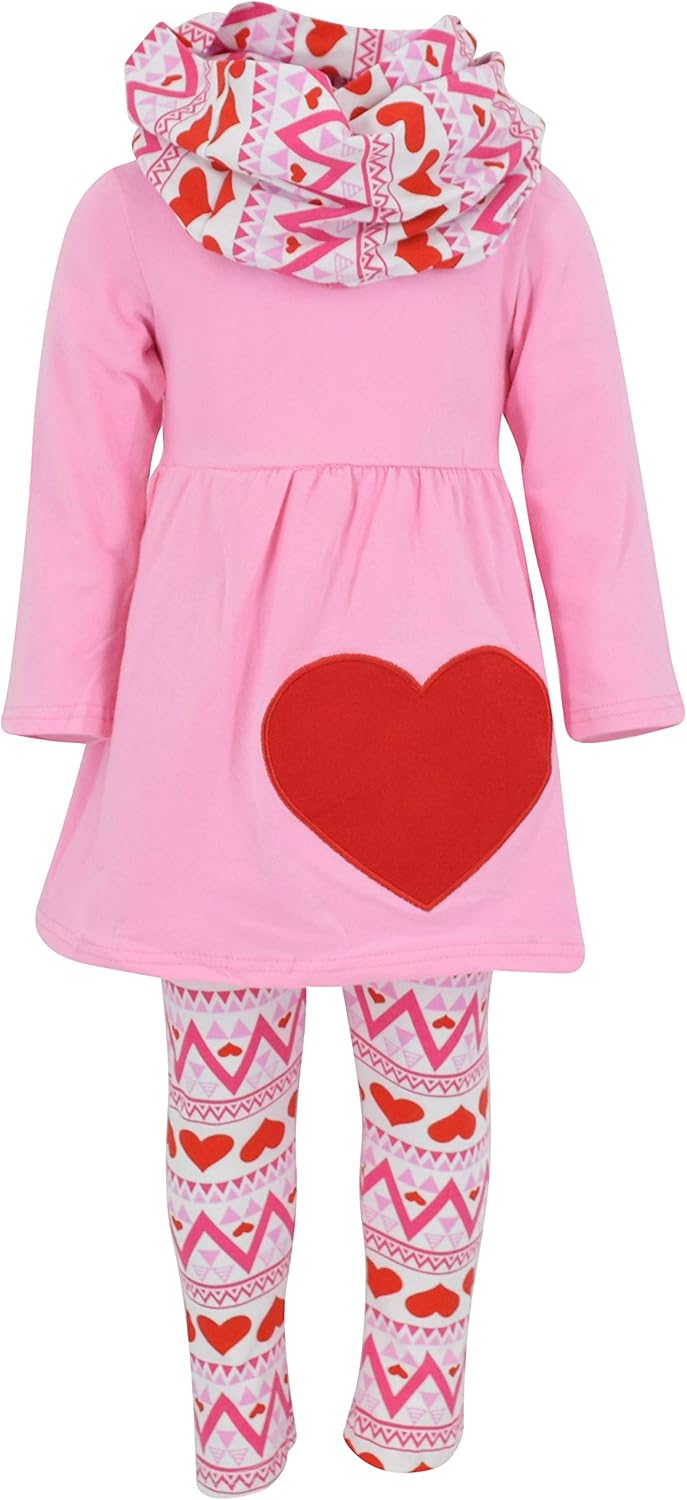 Unique Baby Girls 3pc Outfit Set with Heart Design for Kids