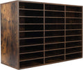 27-Slot Wood Literature Organizer Desktop File Sorter - Heavy Duty