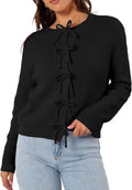 Women's Bow Button Down Cardigan Sweater - Cozy Knit Layer