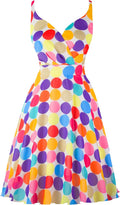 Summer Chiffon Sundress V-Neck Spaghetti Strap - Flowy Knee Length