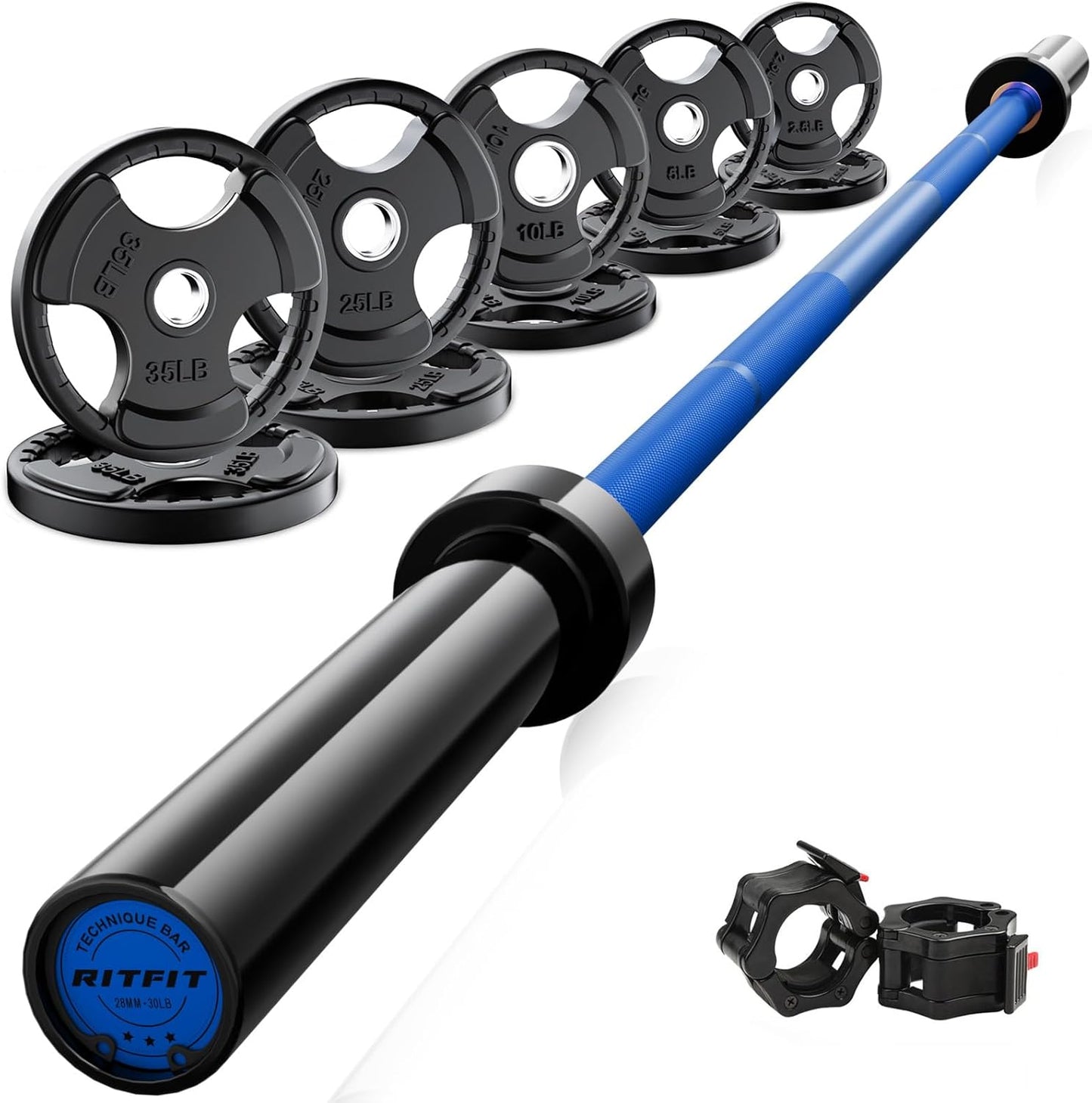 RitFit Barbell Weight Set for Effective Home Weightlifting