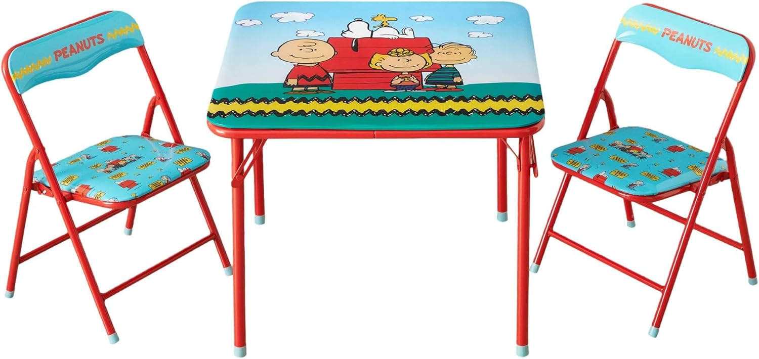 Peanuts 3-Piece Kids Furniture Set with Table and Chairs