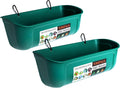 Duck Chicken Feeder 2 Pack Hanging Fence Trough - 5 Quart Set