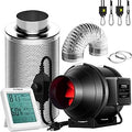 4 Inch 190 CFM Inline Fan Combo for Grow Tents - Quiet Ventilation