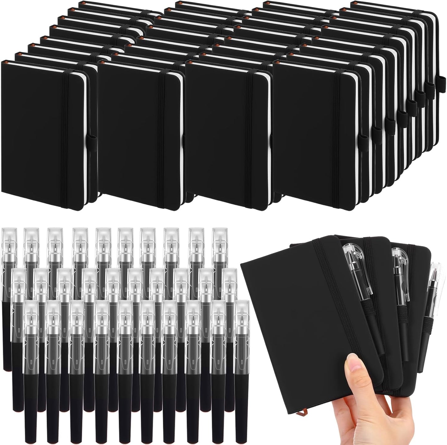 25 Pack Pocket Small Notebook Journals with Pen for Everyone