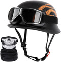 German Style Motorcycle Helmet for Men Women - DOT Half Shell
