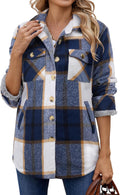Zeagoo Women's Fleece Sherpa Jacket Long Sleeve Flannel Shacket - Cozy