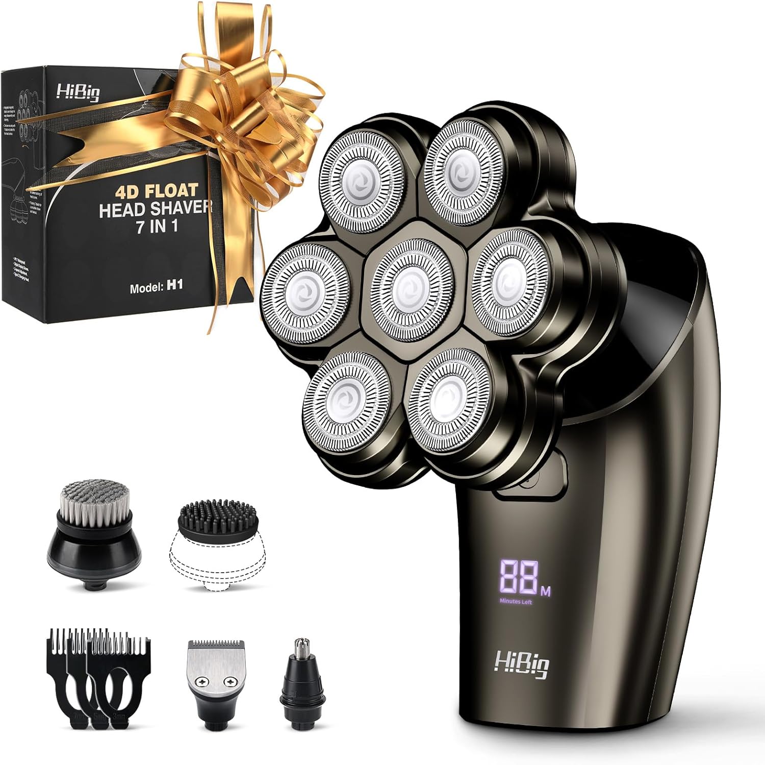 7D Arc Magnetic Detachable Electric Razor for Bald Men