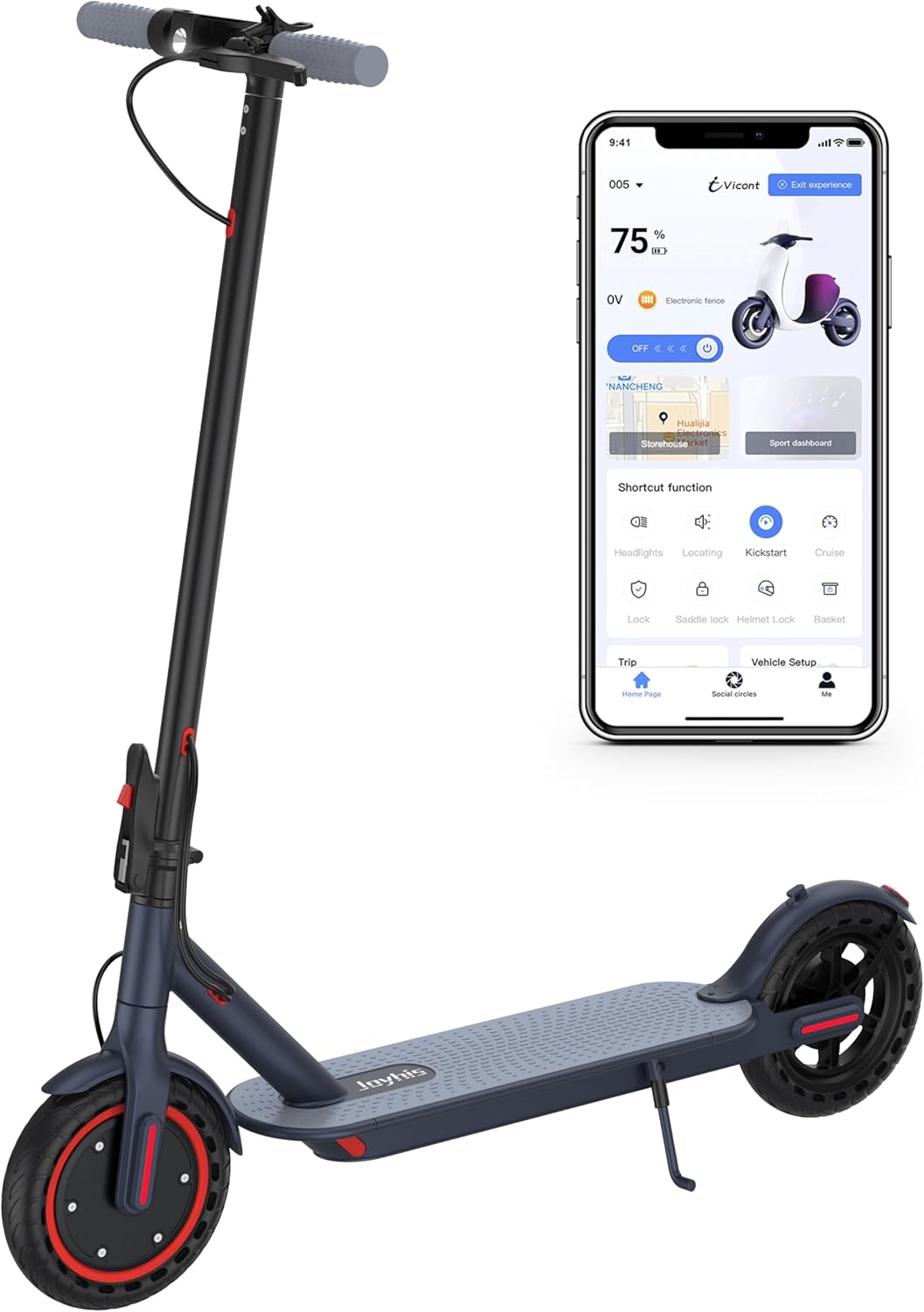 Electric Scooter for Adults with 350W Motor and Smart Control