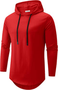 Mens 100% Cotton Longline Hipster Hoodie T-Shirt S-XXXL - Pre-Shrunk