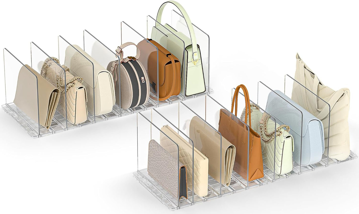 Bag & Purse Organizer for Closet: Adjustable Handbag Storage