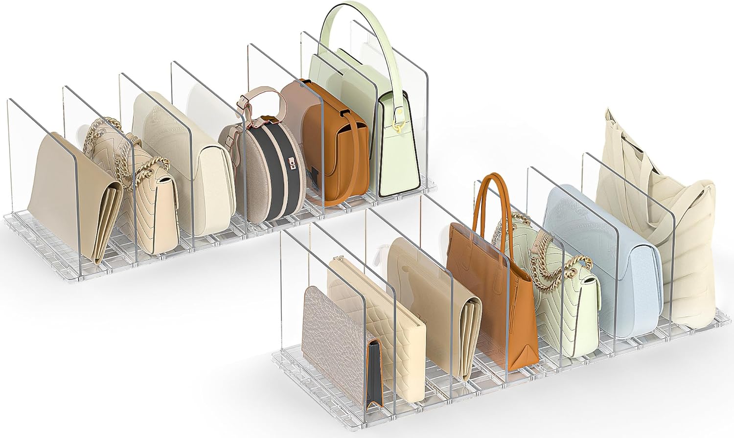 Bag & Purse Organizer for Closet: Adjustable Handbag Storage