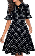 Women Summer Floral Ruffle Sleeve Fit-and-Flare Work Dress