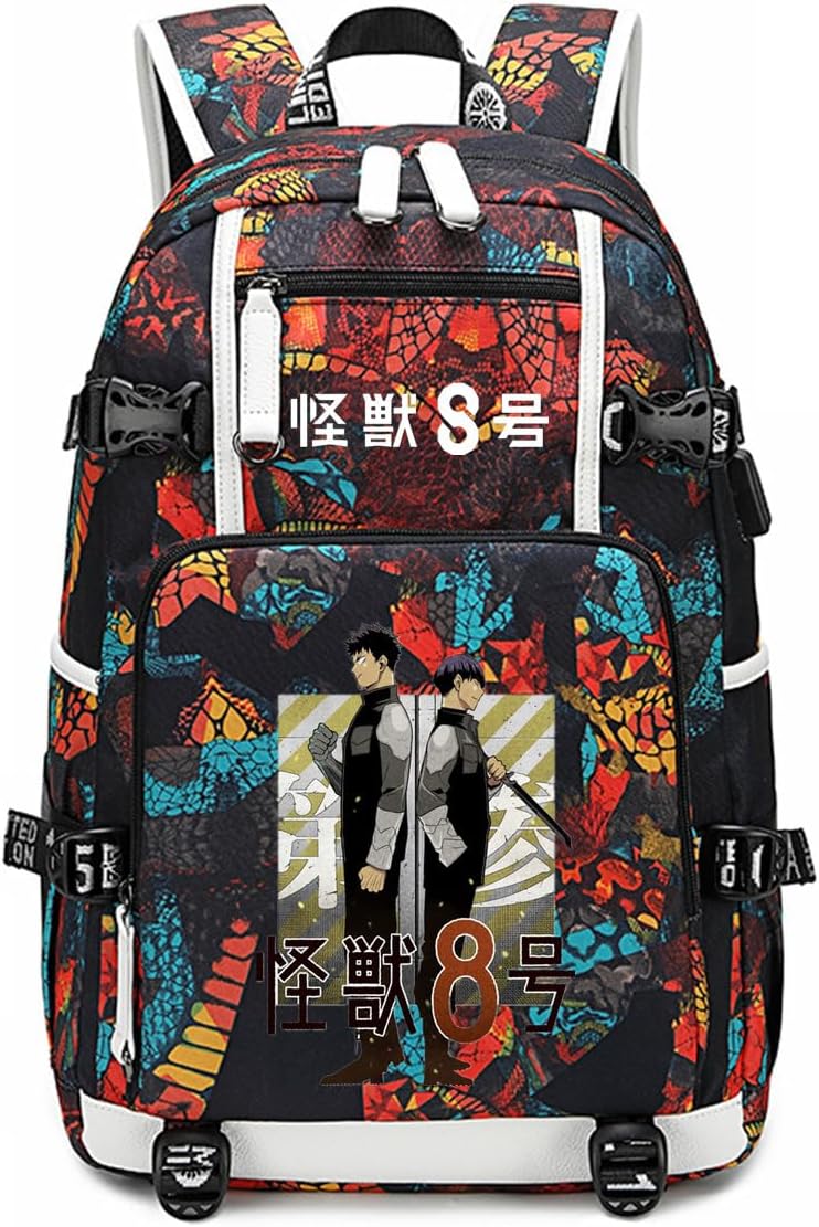 ISaikoy Anime Kaiju No. 8 Backpack with USB Charging Port
