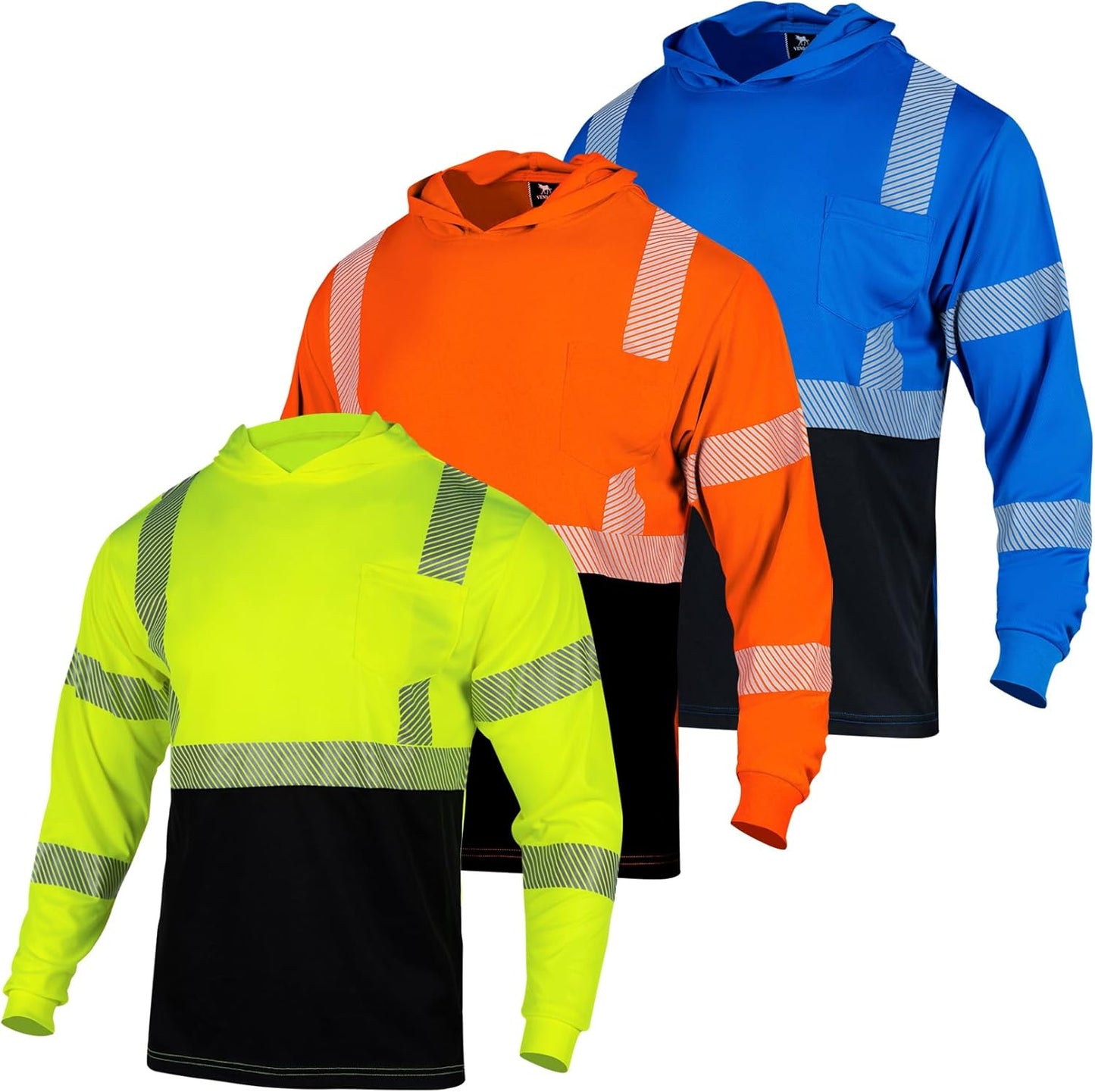 VENDACE Safety Reflective Long Sleeve Hi Vis T Shirts for Men