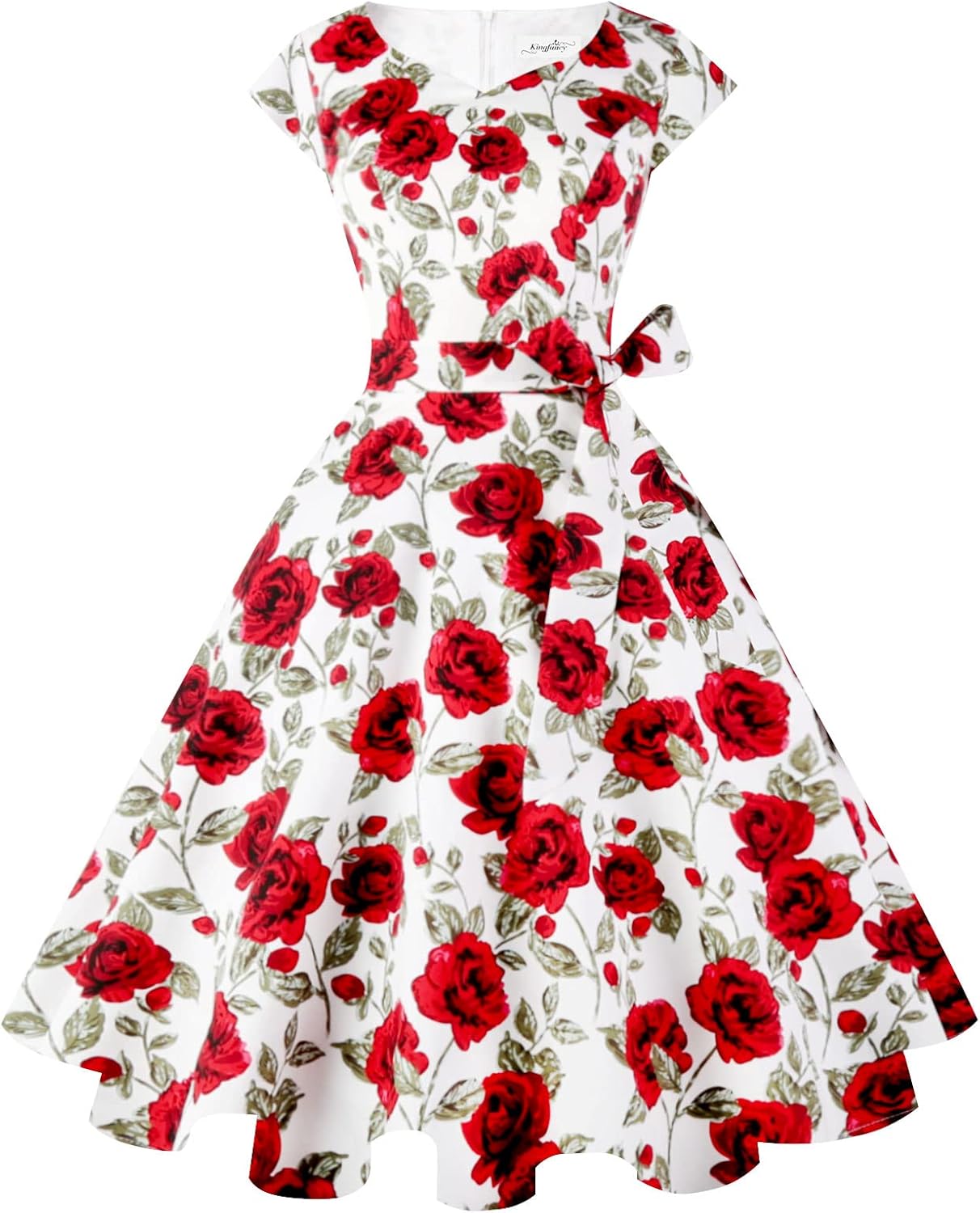 Kingfancy Women Vintage 1950s Dress Retro Cocktail Party Style