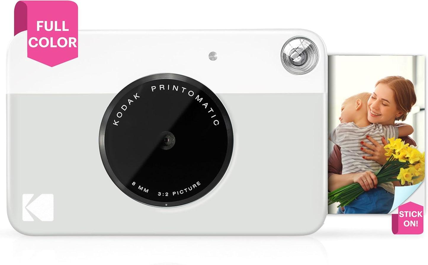 KODAK Printomatic Instant Print Camera - Colorful Zink Photos - 5MP Portable Creative Fun - Grey