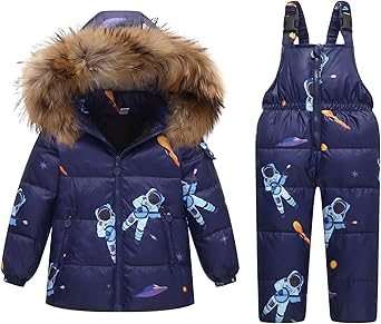 Kids Winter Puffer Jacket and Snow Pants 2-Piece Snowsuit Set