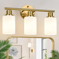 3-Light Bathroom Light Fixtures Brushed Gold Vanity Light - Stylish